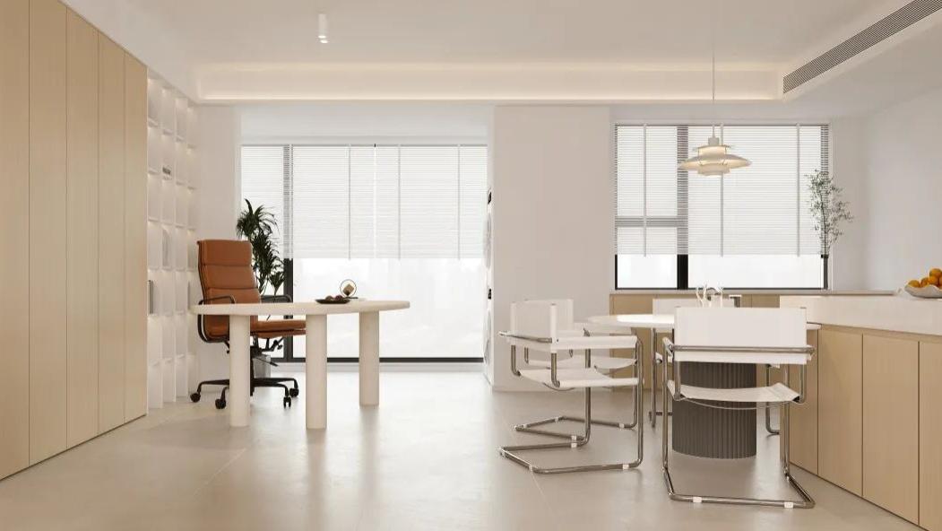 装修案例 | 108㎡极简风，褪去繁琐回归本真, 居家办公两不误