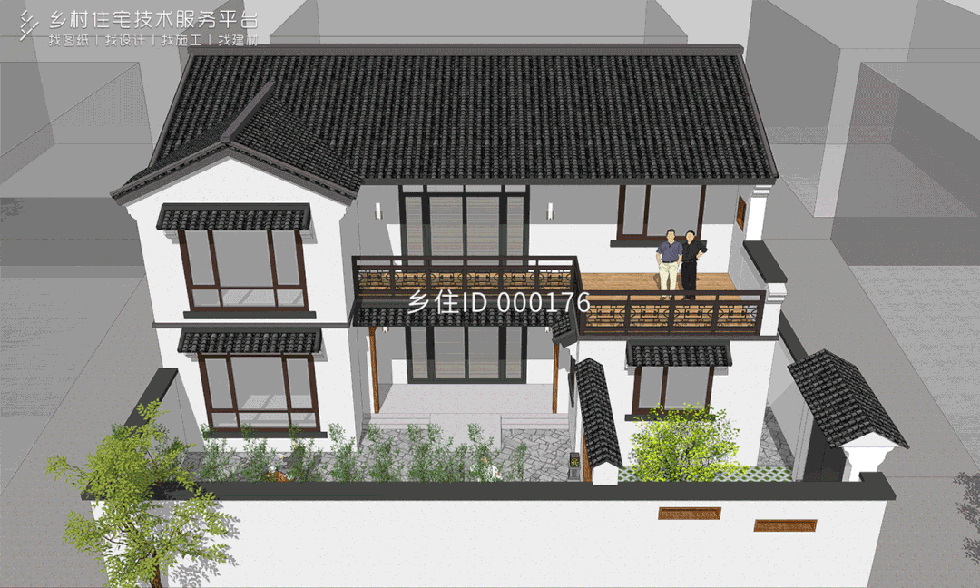 北京房山土建造价参考45万 北京房山二层新中式风格别墅