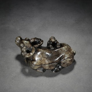 |清代:【和田玉童子牧牛摆件】