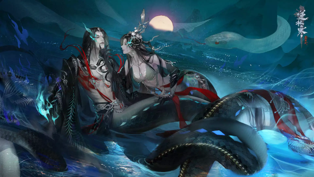 山海经|神鸟、巴蛇,《山海经》被全面改成人型时装,这样的形态美翻了