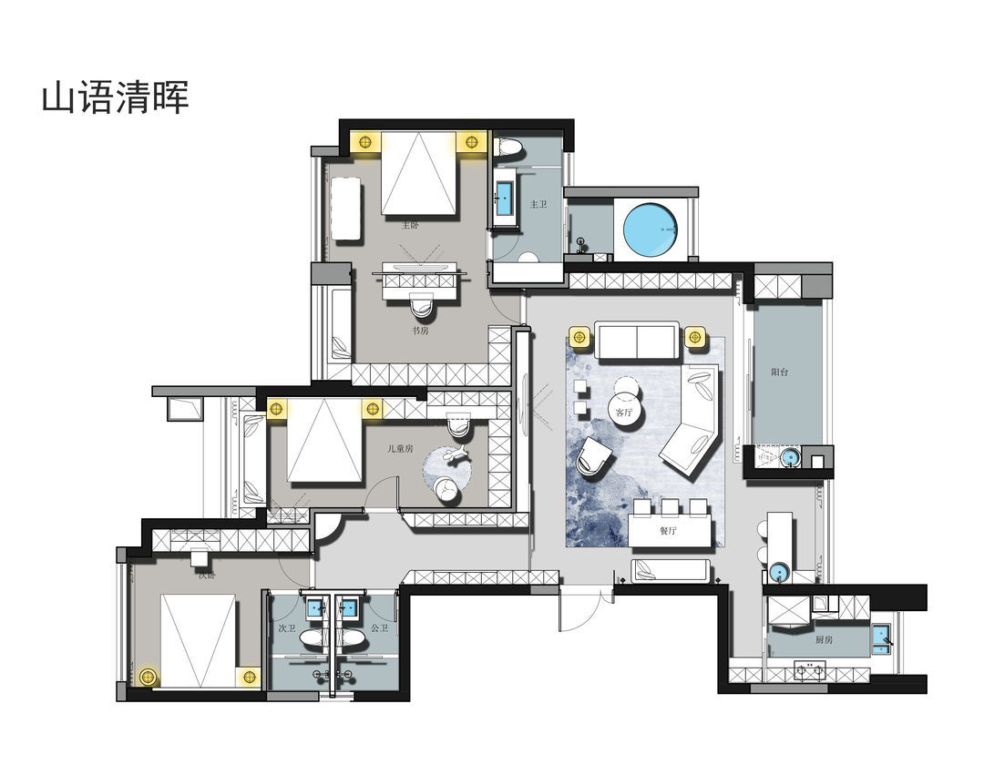 179平的三居室,用现代的工业风,打造高质感的家居空间