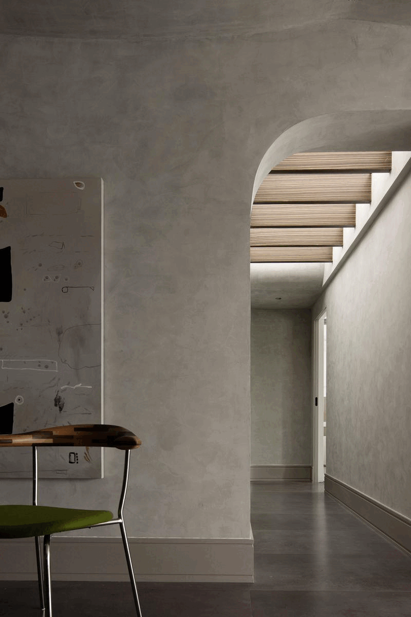 装修案例 | 130㎡水泥灰的艺术漆+半墙红砖,利用山水的元素来装点新房!