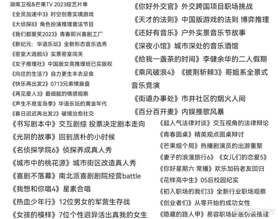 芒果台|被寄予厚望的综艺2023