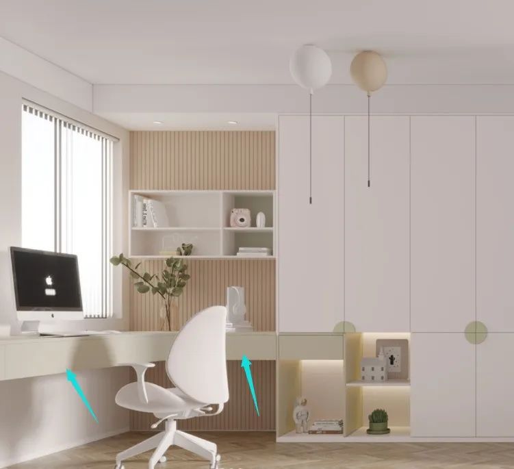 书桌+柜子一体化,预留1m空间是前提,小卧室也能迎刃而解!