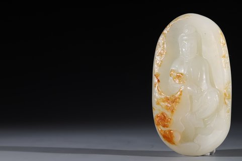 和田玉籽料|和田玉籽料 观音 把件