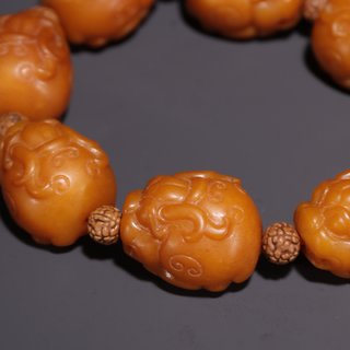 和田玉籽料|旧藏·和田玉籽料貔貅手串