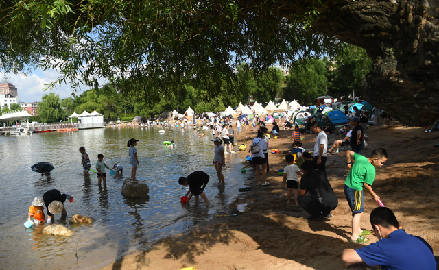 羌塘草原|南湖公园金沙滩重新开放，市民玩出“海边”的感觉
