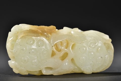 |旧藏 和田玉多子多福把件