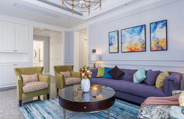 112平现代风三居室,室内大胆的配色居然很温馨