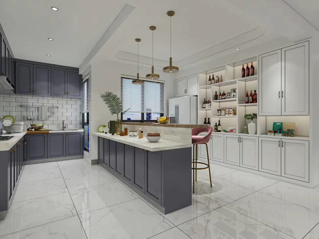 132平现代风遇上澄净温柔的藕粉，每个区域都散发着灼眼的浪漫