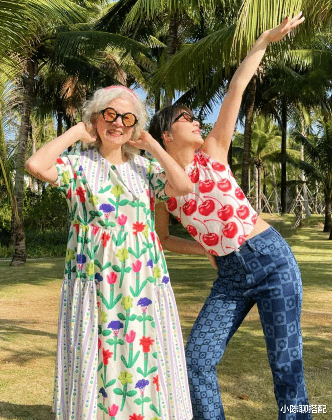 被90岁素人奶奶惊艳到,带头花做美甲穿裙子,我老了也要这么穿!