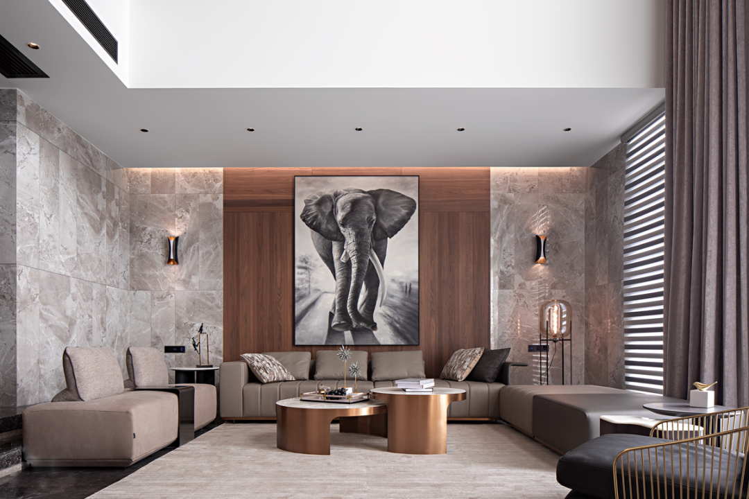 墅居意式轻奢,原始橡木的视觉冲击力