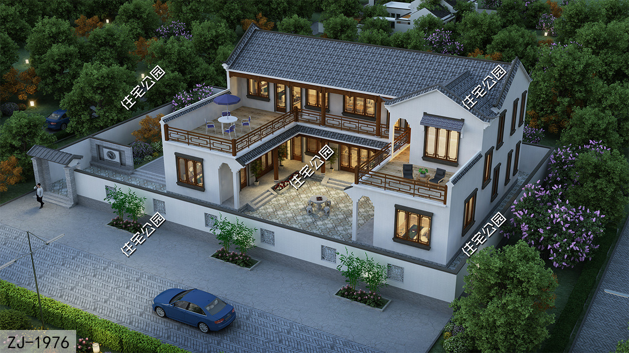 30×20米二层中式小院，能种菜、养鸡鸭才是农村房子该有的样子