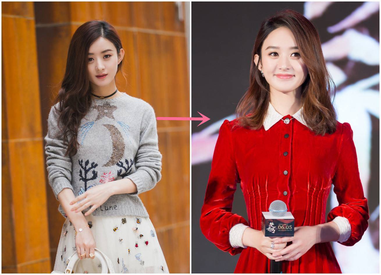 赵丽颖|想要视觉上显瘦，最快的就是靠发型，赵丽颖一改变，小圆脸就不见了