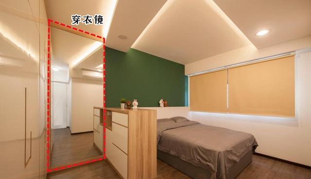 想要衣帽间,没必要占一间房,卧室拆两半,U型半敞开式也挺香!