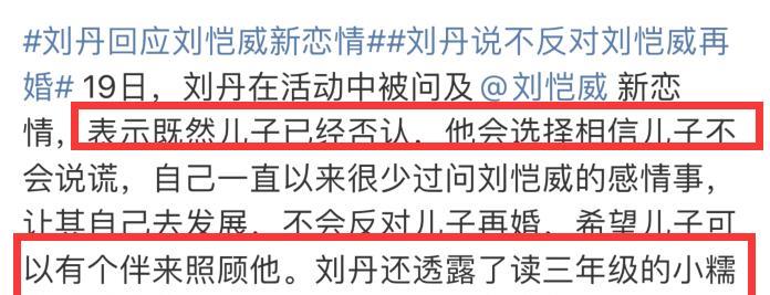 刘恺威|刘丹替子回应恋情惹争议,无故提及小糯米,刘恺威内地复出路难走