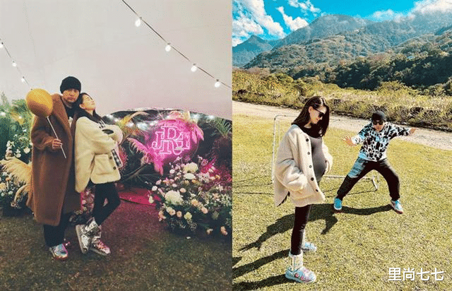 昆凌|昆凌首秀三胎孕肚，穿针织衫肚子圆滚滚似有6月大，麻杆腿却抢镜