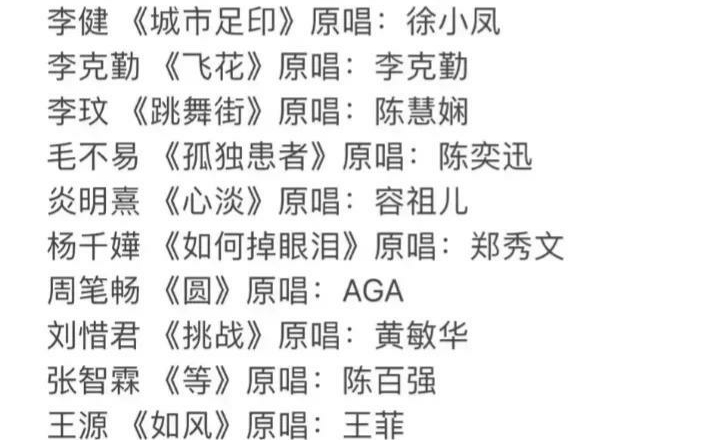 声生不息|《声生不息》四公选曲曝光，飞行嘉宾杨丞琳周柏豪，赛制和选曲分配不均引不满！