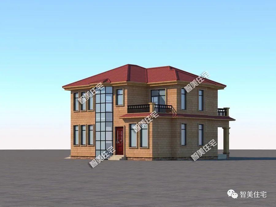 六栋带堂屋设计的简欧别墅,大门不居中放,都是农村建房的方向标