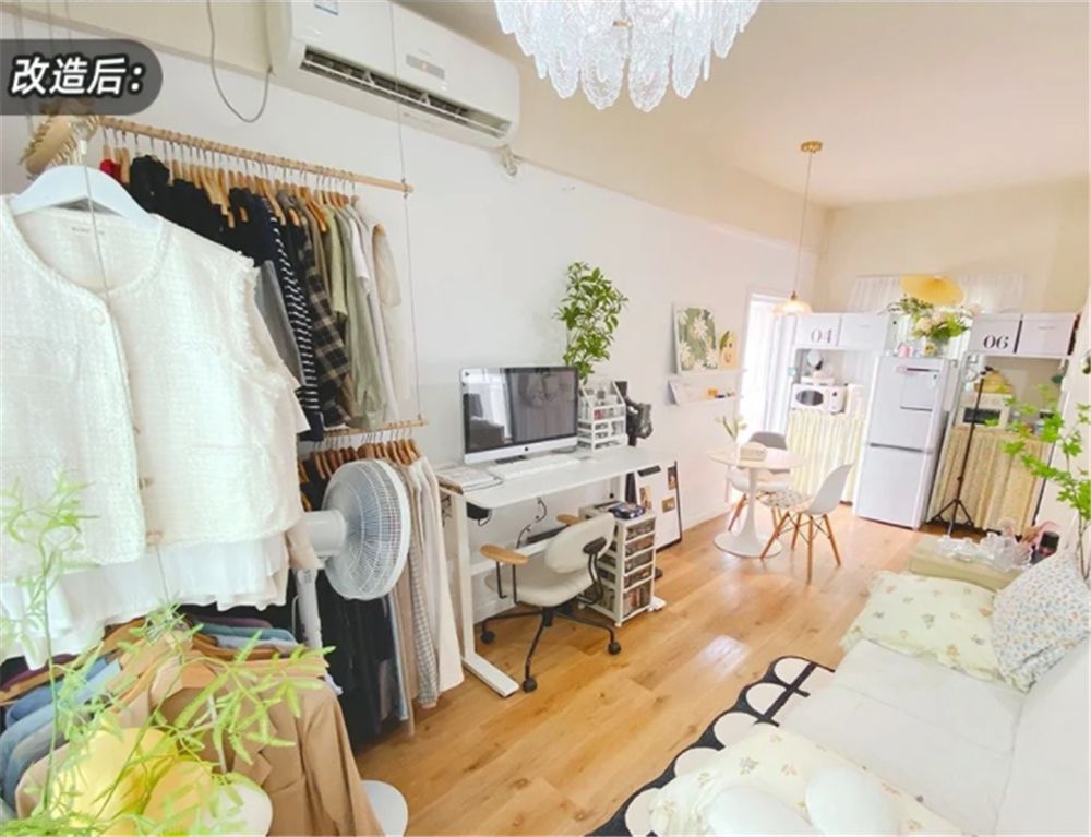 广东姑娘自己动手,装修22㎡一居室“老破小”,改造前后差别太大