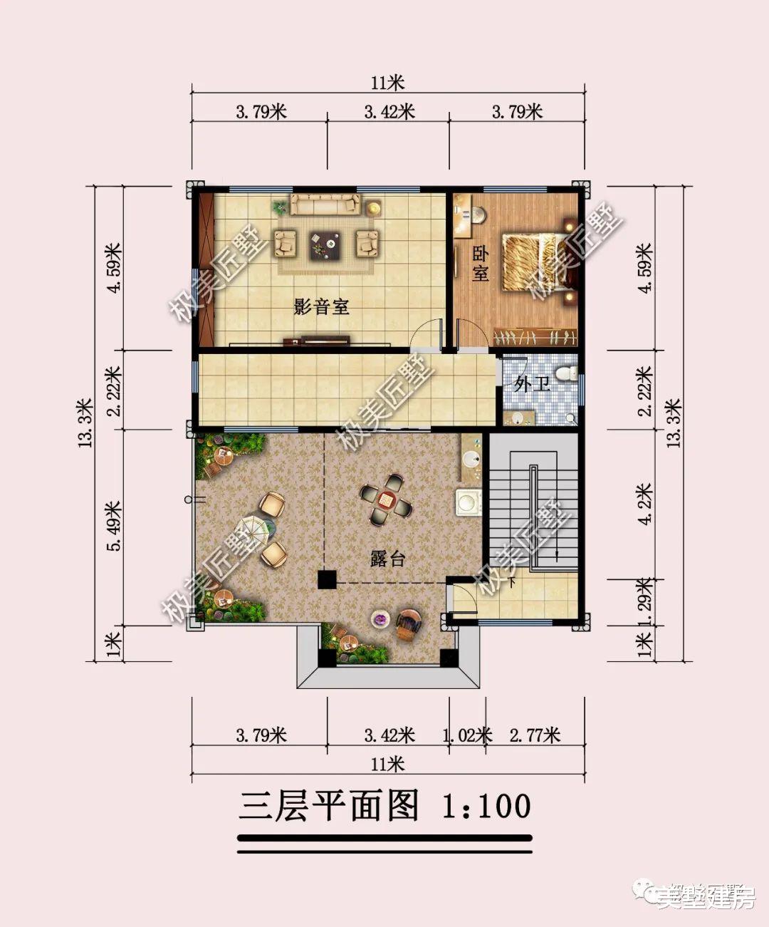超实用三层平屋顶简欧风,想建房的朋友选它准没错