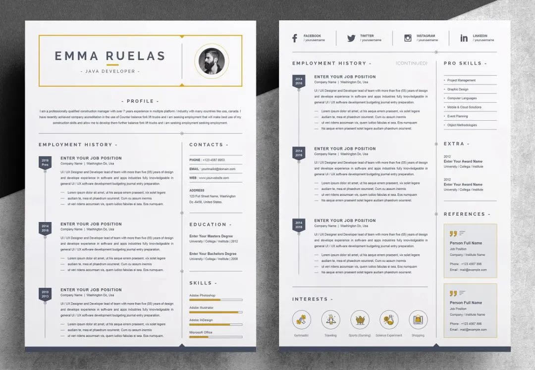 国外简历设计欣赏!加点儿设计感