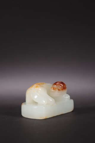 和田玉籽料|回流-和田玉籽料瑞兽钮印章