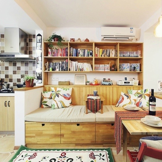 爆改39㎡小户型成2室2厅，打通小阳台太对了，多了个阳光小书房