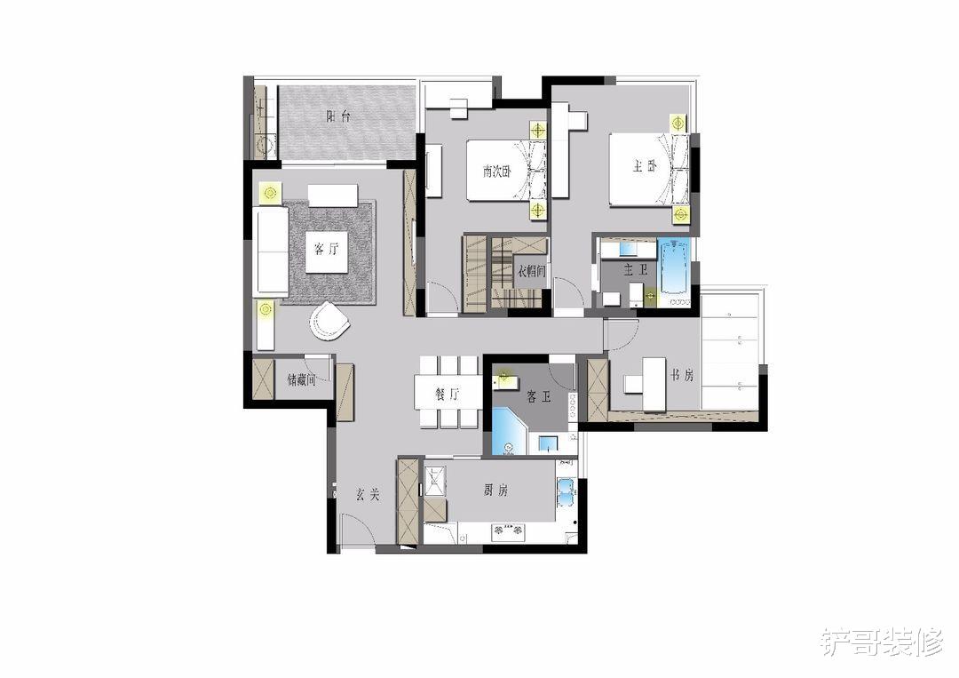 138平新中式混搭多种风格,实现空间升级,还有超美大书房