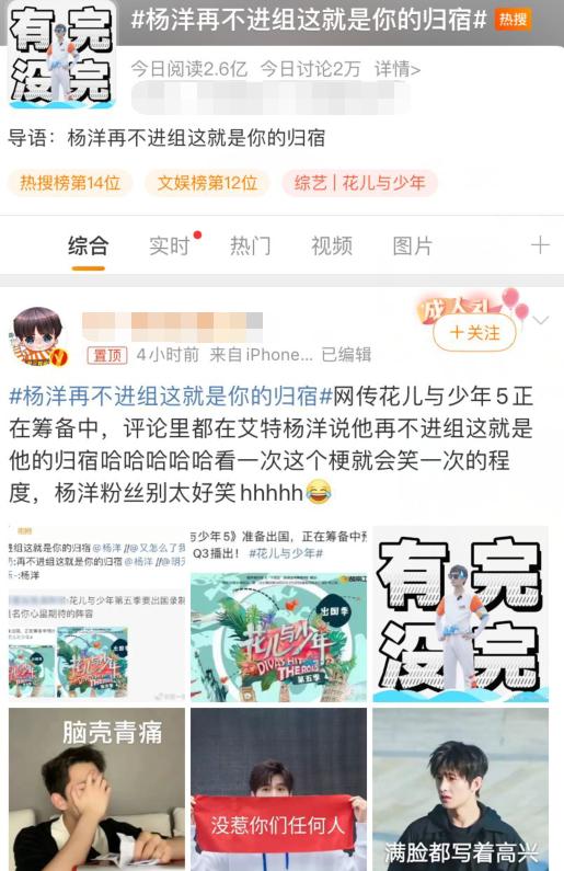 杨洋|《花儿与少年5》将出国录制,阵容曝光,杨洋粉丝以此来要挟杨洋