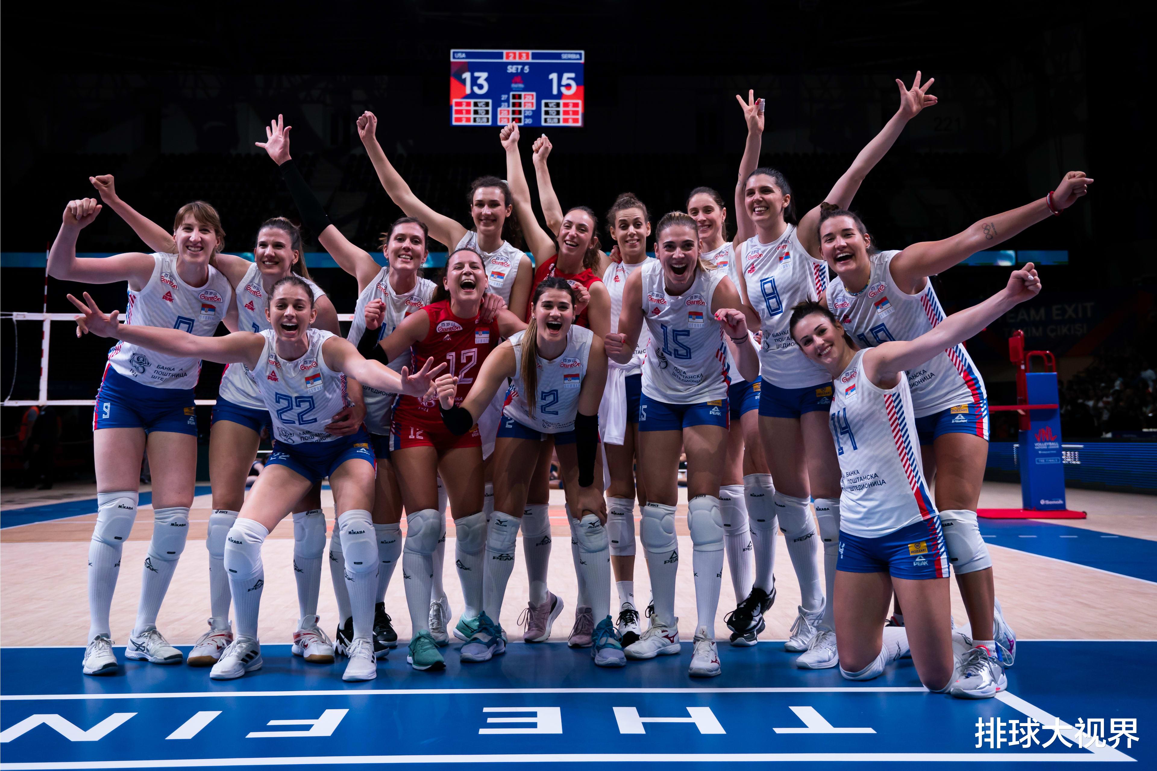 塞尔维亚队|以卵碎石的经典战！世界女排联赛八进四塞尔维亚3: 2美国技术统计