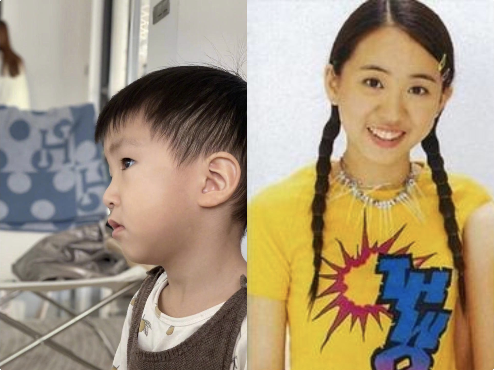 明道|明道晒儿子高清侧脸,2岁小小明脸颊圆润,长得太像妈妈王婷萱