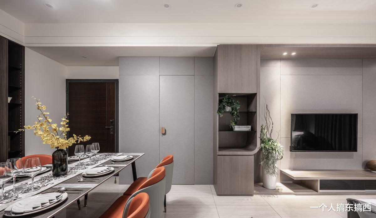 110平简约现代风两室一厅设计,客厅通透明亮, 餐厅装修很漂亮!