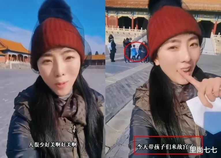 李思思|李思思带儿子游玩，自拍大变样不敢认，尖下巴彻底没了一姐气派