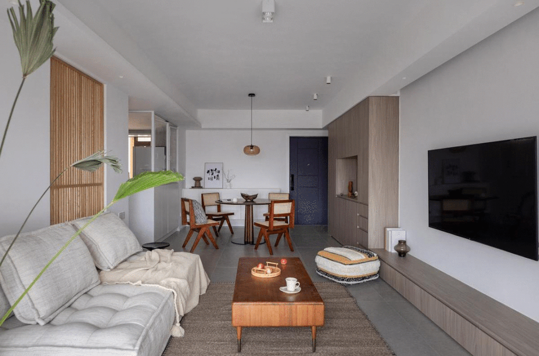 100㎡新房装修改造，兼具东方与中古气质的生活空间