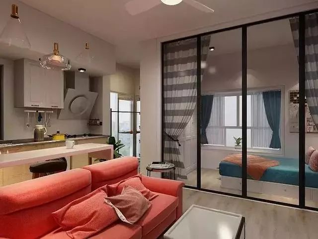 30㎡小户型,定制橱柜+开放式客餐厅+隐藏收纳,卧室仅有5㎡