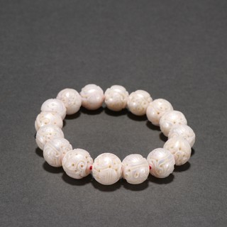 珍珠|珍珠团寿纹手串。