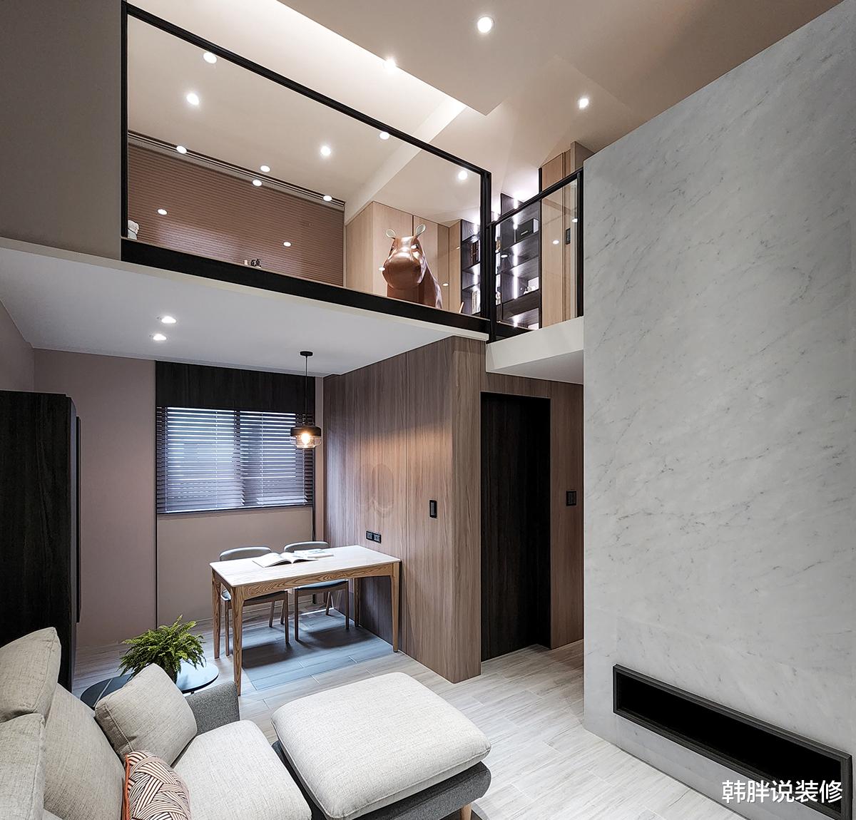 三口之家的高级场面，66㎡挑高户型，装出了“豪宅”感