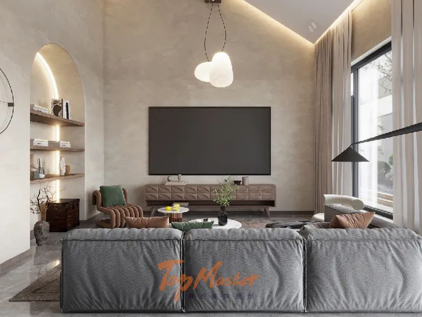 雍景湾320㎡侘寂风,人间诗意