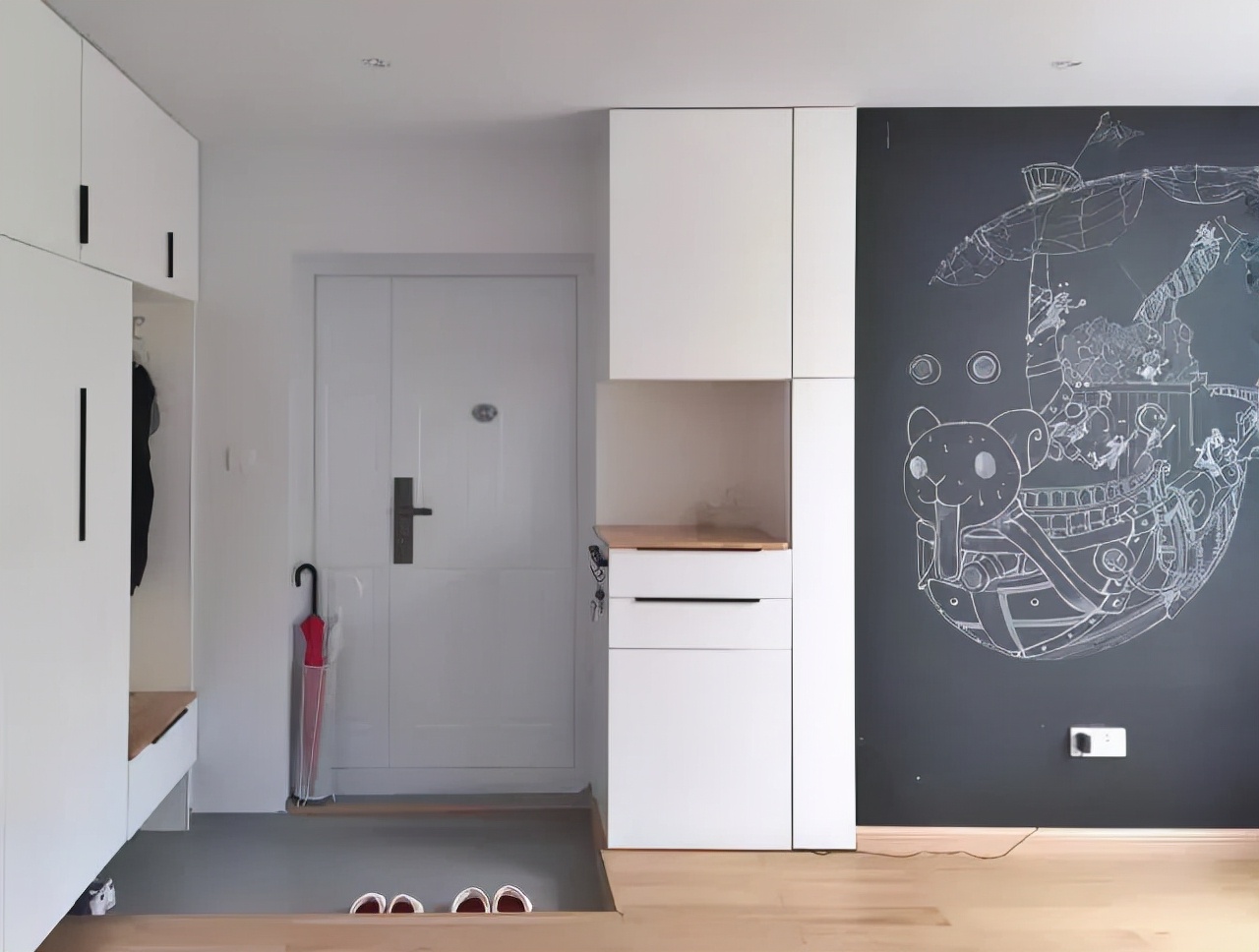 好多人做玄关下沉10公分,原来有这么多用途,回家就照着装