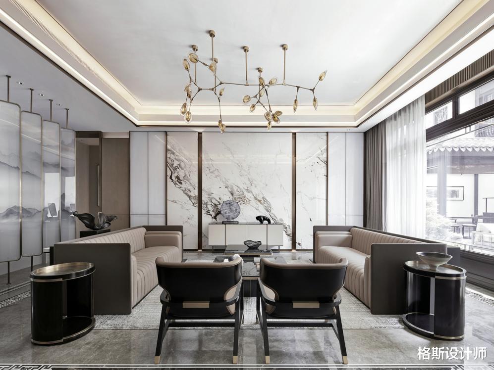 有一种情结,叫作中式庭院,450㎡现代中式别墅,入户便是陶醉