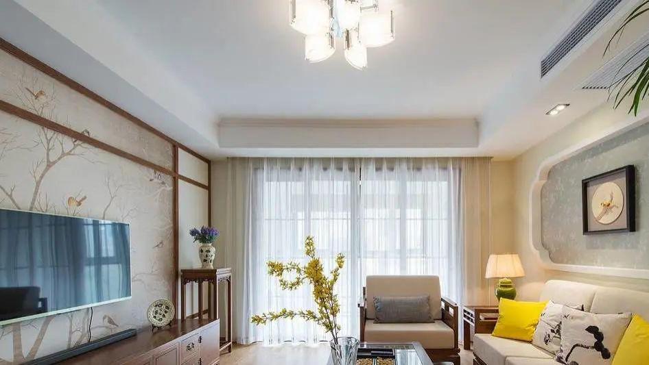 130平中式三居，客厅美的不像话，玄关隔而不断，太迷人了