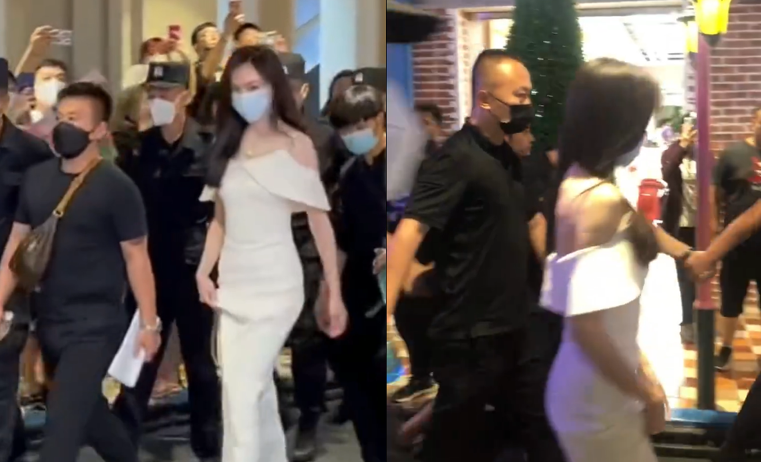 唐嫣|唐嫣现身商场阵仗大！众多保镖围成人墙护送，穿吊带裙身材完美