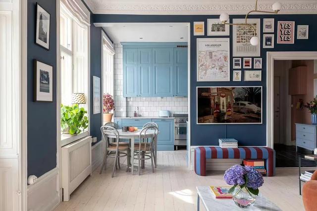 54㎡的家，蓝白配色清新温柔，审美在线又充满文艺气质，美翻了