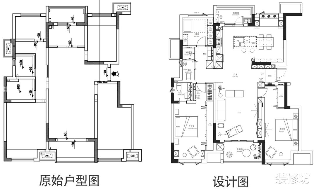 巧妙的四改三,让阳光流淌在每一处角落,简单又大气