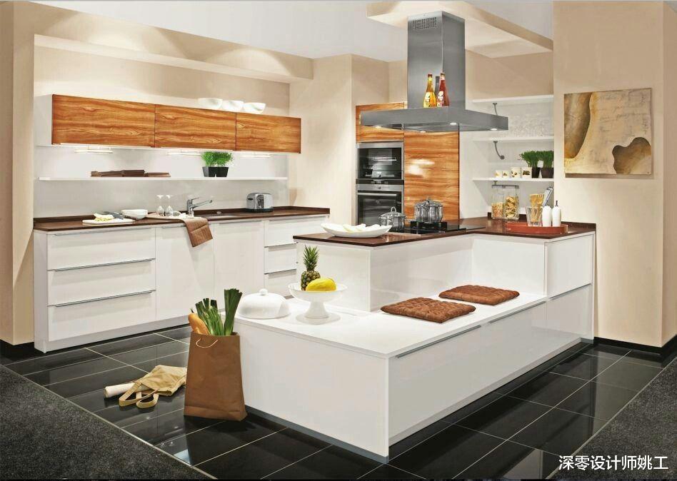 厨房岛台搭配4种台面做错层,颜值高实用性强,恨不得每个都安排上