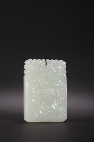 和田玉籽料|清-和田玉籽料“鲤鱼跃龙门”子冈牌