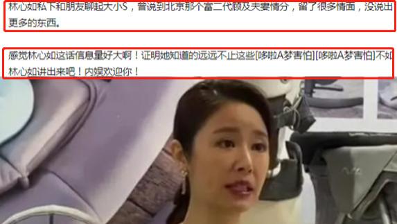 林心如|曝林心如私下聊大小S，言语间信息量好大，网友：这就是杀猪盘