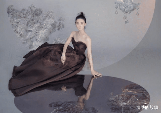 赵丽颖|赵丽颖大拖尾抹胸很高级，最后好像赫本