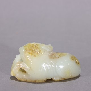 |回流-和田玉瑞兽戏珠雕件